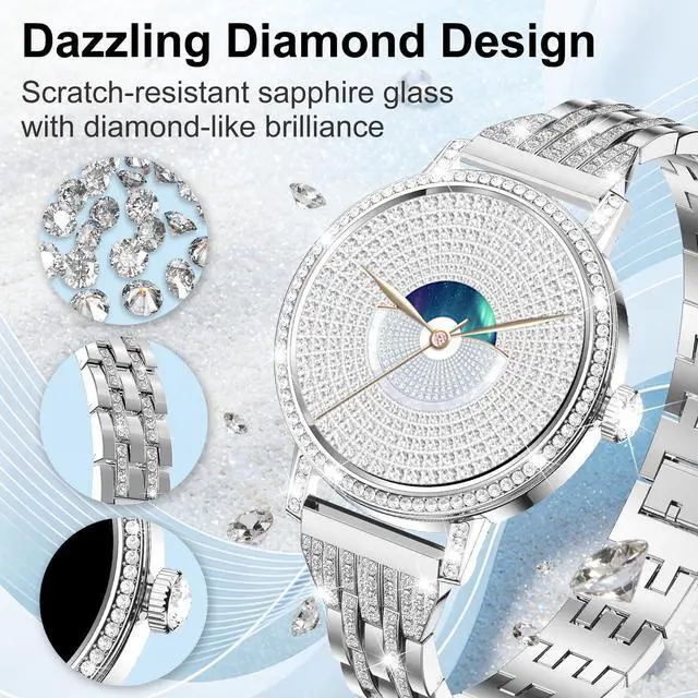 Alt view image 2 of 7 - Smart Watches for Women:1.27" HD Smart Watch Bluetooth Calls,3 Bands,BP/Sleep/Steps,120+ Sports Fitness Tracker Android&iOS (Silver)