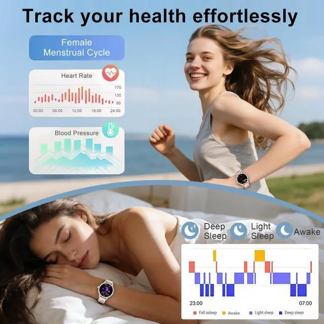 Alt view image 4 of 7 - Smart Watches for Women:1.27" HD Smart Watch Bluetooth Calls,3 Bands,BP/Sleep/Steps,120+ Sports Fitness Tracker Android&iOS (Silver)