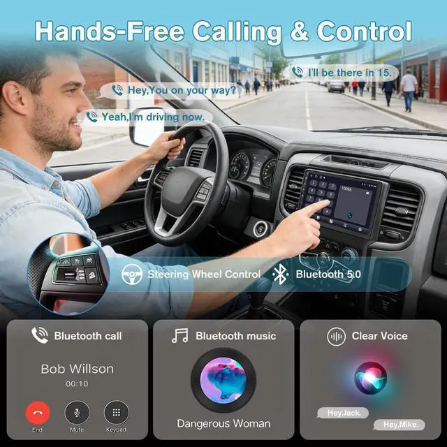 Alt view image 6 of 7 - Car Radio for Dodge Ram 1500 2500 2013-2019 CarPlay/Android Auto | 5G WiFi GPS DSP RDS,9" HD IPS Display Support Cargo Rearview BT 5.0 AM/FM Auto AC 2GB+32GB
