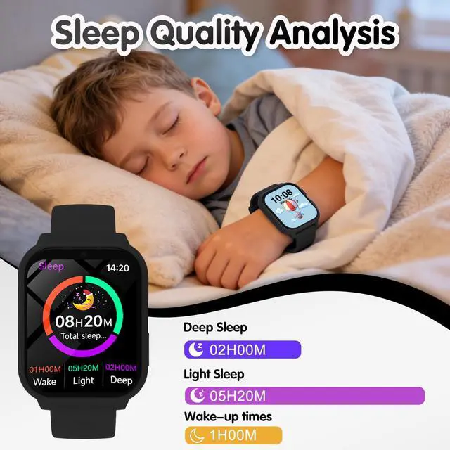 Alt view image 2 of 7 - Smart Watch for Kids,1.83" DIY Dial Fitness Tracker No Phone/APP Needed,18 Games&Camera IP68 Calorie Step Counter,Sleep Monitor,Alarm,Flashlight Great Christmas Birthday Gift for Boys Girls (Black)