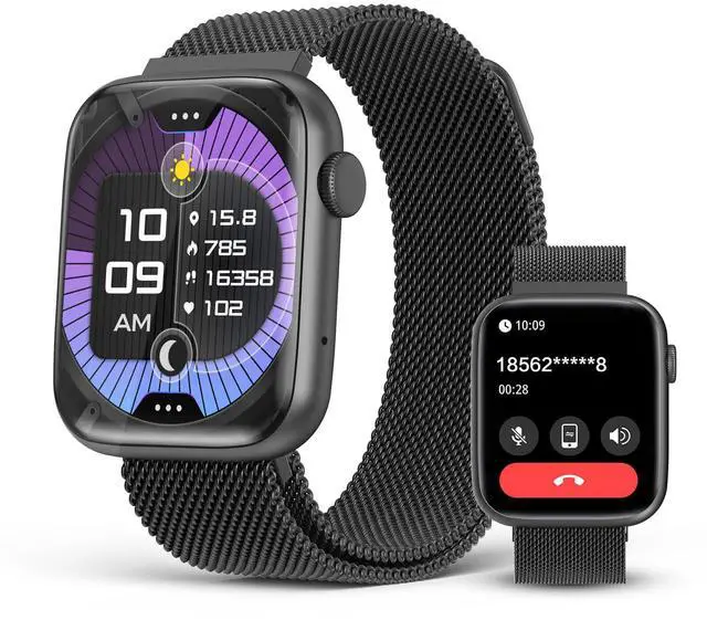 Main image of Black Smart Watch for Men, 1.9" AMOLED AOD, DA GPT AI, Magnetic Band, Blood Pressure/SpO2 Monitor, 24/7 Heart Rate/Sleep, IP68 Waterproof Fitness Tracker, Tech Gift, iOS Android