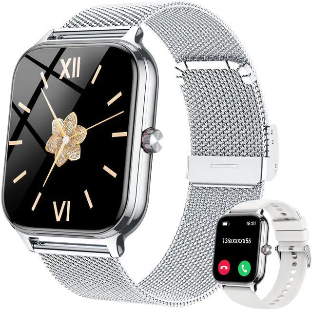 Main image of Smart Watch for Women & Men, 2026 New 1.96" Reloj Inteligente Para Mujer Answer/Make Calls, Blood Pressure, HR, Sleep Monitor, 110+ Sport Modes, Voice Assistant Fitness Watch for iOS Android Phone