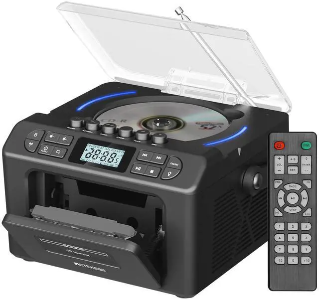 Main image of TR642 Boombox with CD and Cassette Player, Radio with CD Player | for Home/Gifts, 15H Long-Lasting, Wireless 5.3, LED Ambient Lighting, Dual-Speaker Stereo, Sleep Timer, AM/FM, Remote Control