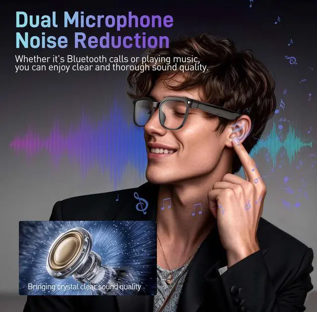 Alt view image 6 of 7 - AI Smart Glasses with Camera,800W Camera Glasses for Men and Women,Recording Glasses with Cameras,Replaceable Lenses/Real-Time Translation/Voice Control,Music Playback for Travel/Outdoor/Business