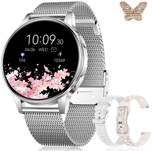 Main image of Smart Watch for Women, 1.27" HD Touchscreen Smartwatch with Bluetooth Call & Text Notification, 130+ Sport Modes, IP68 Waterproof Fitness Tracker with Heart Rate/Sleep Monitor, 3 Bands