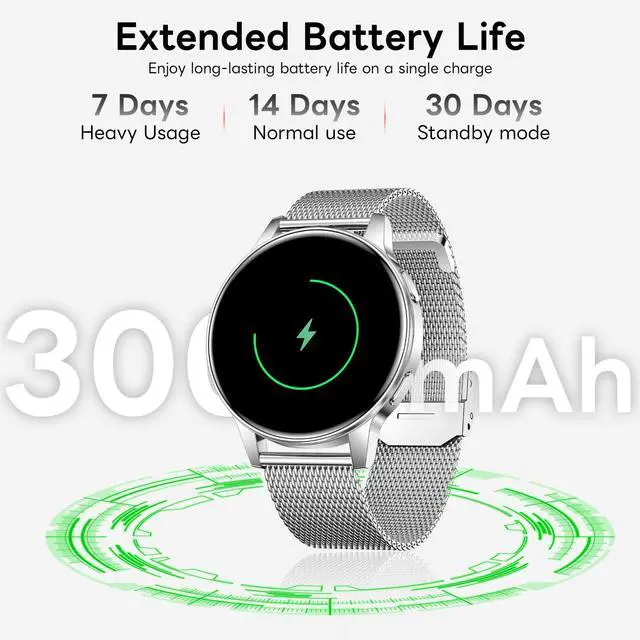Alt view image 7 of 7 - Smart Watch for Women, 1.27" HD Touchscreen Smartwatch with Bluetooth Call & Text Notification, 130+ Sport Modes, IP68 Waterproof Fitness Tracker with Heart Rate/Sleep Monitor, 3 Bands