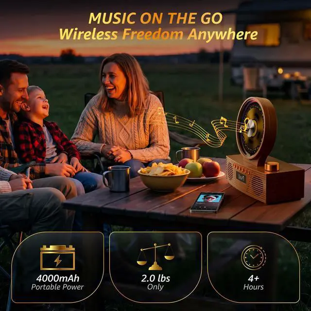Alt view image 6 of 7 - Portable CD Player with Bluetooth, Rechargeable & Hi-Fi Speakers | Bluetooth TX & RX, 4000mAh rechargeable battery, retro kpop CD player, Hi-Fi stereo, sleep timer, USB/TF/AUX, 5 CD formats