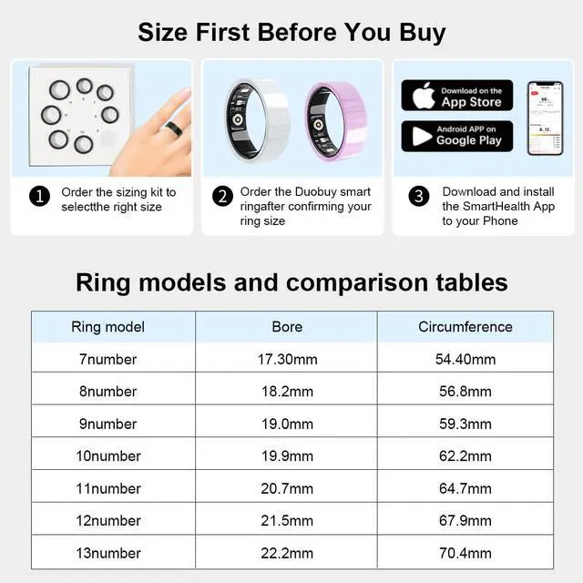 Alt view image 4 of 7 - Smart Ring for Women Men Without Subscription Ceramic Design Health Tracking smart Ring for Sleep, Heart Rate, Stress & Activity Tracking (White, 9)