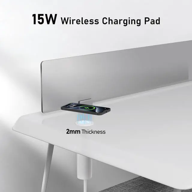 Alt view image 4 of 7 - Pop Up Outlet for Countertop with 15W Wireless Charging Pad,Recessed Power Strip 2.5-Inch Hole,65W GaN USB C,Tamper Resistant Receptacle,4 USB,4 Outlets for Kitchen,Office Desk,ETL Listed (White)