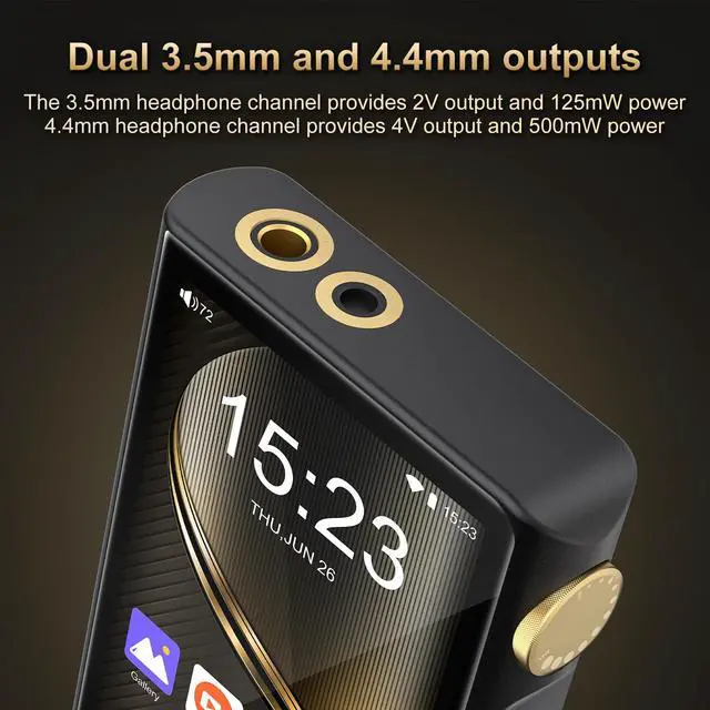 Alt view image 6 of 7 - 96GB HiFi MP3 Player with Bluetooth and WiFi, Lossless HiFi Audio Player, DSD256/FLAC/ALAC Lossless Format Support, Built-in 64GB Memory, Expandable Up to 512GB