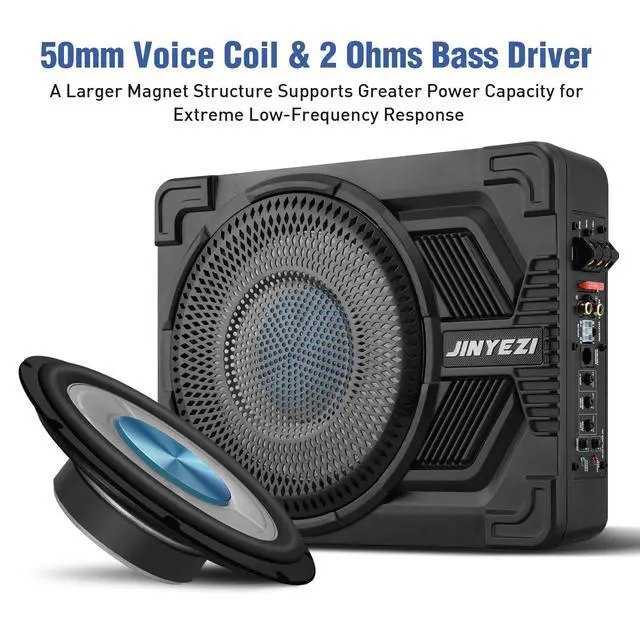 Alt view image 2 of 7 - 10" 1200W Under Seat Subwoofers with Amp, Class D MOSFET Amp & Efficient Heat Dissipation Design, Independent Control for Low-Pass Filter/Gain/Bass Boost, Suitable for Trucks/SUVs/Jeeps/MPVs