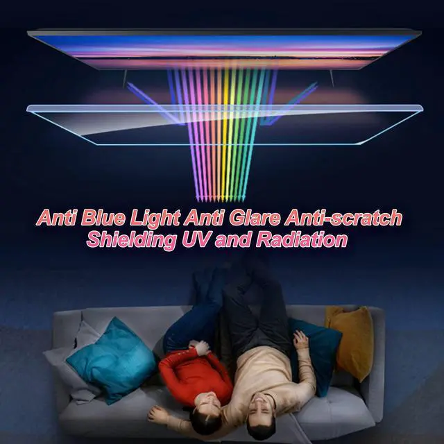 Alt view image 7 of 7 - 43 Inch Anti-Glare TV Film - Anti- Blue Light Screen Protector, Filter Blocking Blue Light From 400 To 450Nm, Protection Eyes