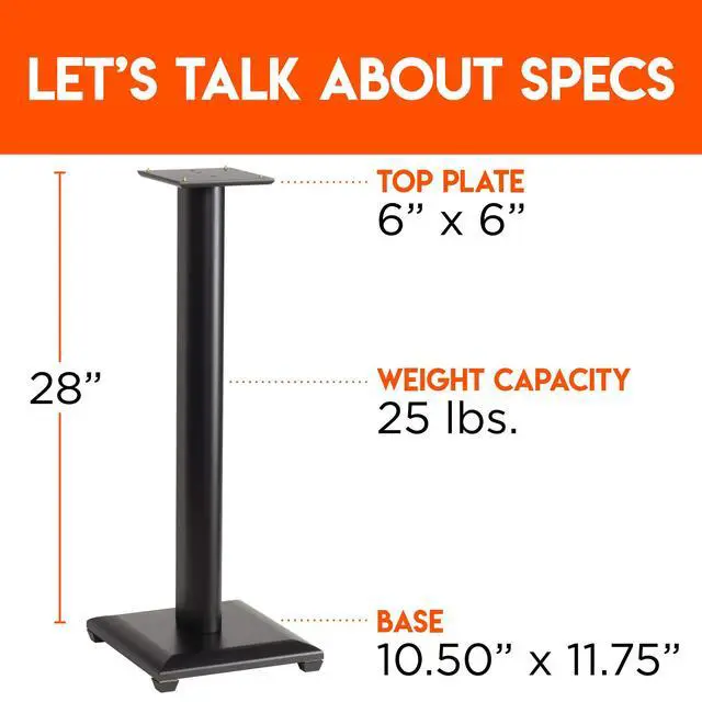 Alt view image 7 of 7 - Premium Universal Floor Speaker Stands - Vibration-Absorbing MDF Design Works with Edifier, Polk, & Other Bookshelf Speakers Or Studio Monitors - Includes Sound Iso Pads & Carpet Spikes