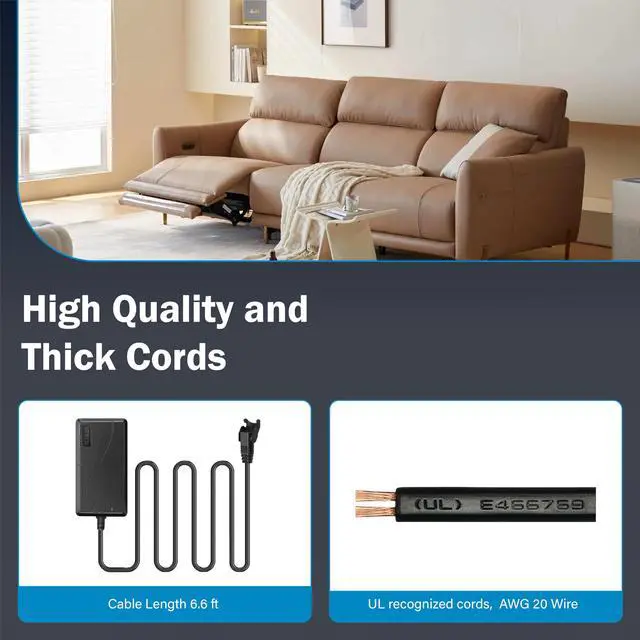 Alt view image 4 of 5 - Recliner Power Supply, Model KDDY008F Kaidi AC/DC Switching Power Supply Transformer 29V 2A Adaptor for Lift Chair or Power Recliner Limoss Okin