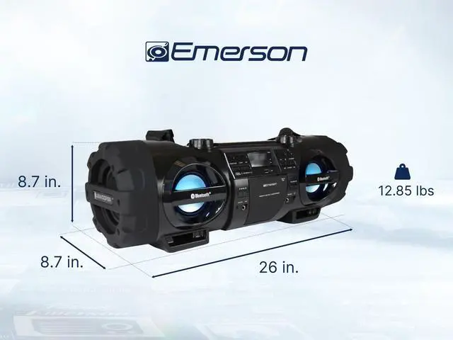 Alt view image 3 of 7 - EPB-3001 Portable Bluetooth CD Player Boombox Stereo System with AM/FM Radio, MP3, USB, AUX, & Headphone Jack | Compact for Home or On-the-Go Entertainment