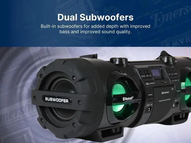 Alt view image 6 of 7 - EPB-3001 Portable Bluetooth CD Player Boombox Stereo System with AM/FM Radio, MP3, USB, AUX, & Headphone Jack | Compact for Home or On-the-Go Entertainment