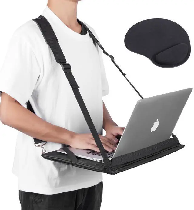Main image of Laptop Harness - Wearable Laptop Stand for Up to 17" Laptops, Tablets & E-Readers - Adjustable Straps, Includes Memory Foam Mouse Pad