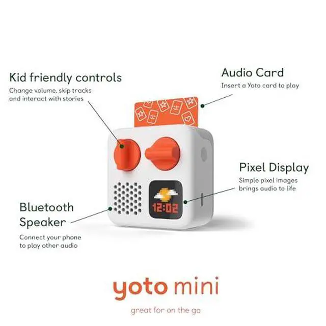 Alt view image 3 of 7 - Mini (2024 Ed.) Kids Audio Player + Yellow Adventure Jacket, Ages 3+ | Kids screen-free audio player + sweet corn protective silicone case | portable travel toy | mp3 player for kids | gift set ag