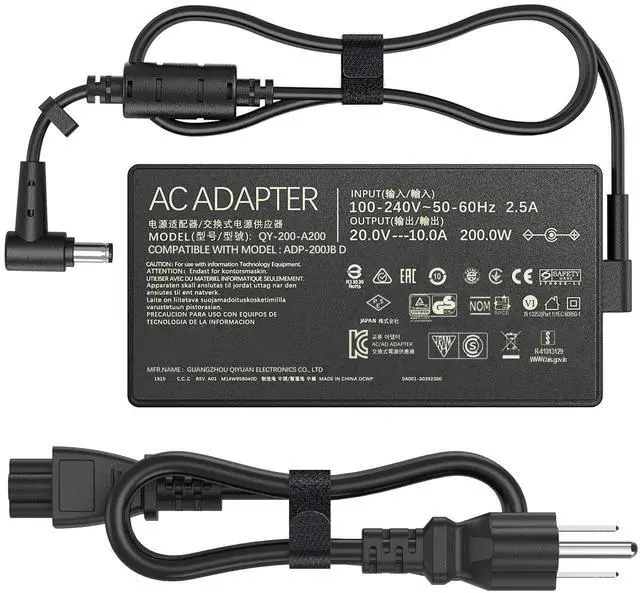 Main image of 200W Laptop Charger Compatible with AsusTUF Gaming A15 FA506IH FA5061U A14 FA401WV FA401UV FA401UU,ROG Zephyrus G15 GA503 GA503RMG14 GA4011U GA401IV GA4011I GA401IH ADP-200JB D AC Adapter