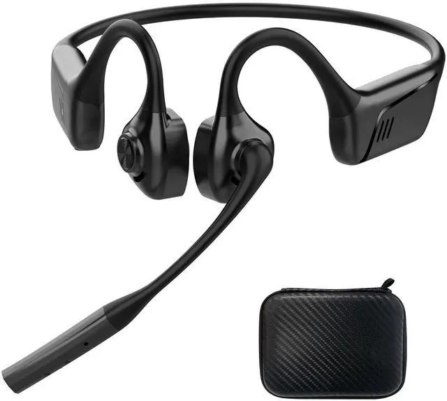 Main image of Open-Ear Headphones with Mic, Bluetooth Headphones,Truck Driver Headset | Wireless Bluetooth Headset with Noise Canceling Mic & Mute Button for Work Calls Sports, Drive and Meetings