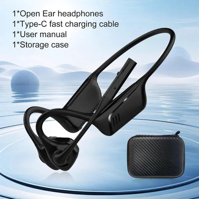Alt view image 7 of 7 - Open-Ear Headphones with Mic, Bluetooth Headphones,Truck Driver Headset | Wireless Bluetooth Headset with Noise Canceling Mic & Mute Button for Work Calls Sports, Drive and Meetings