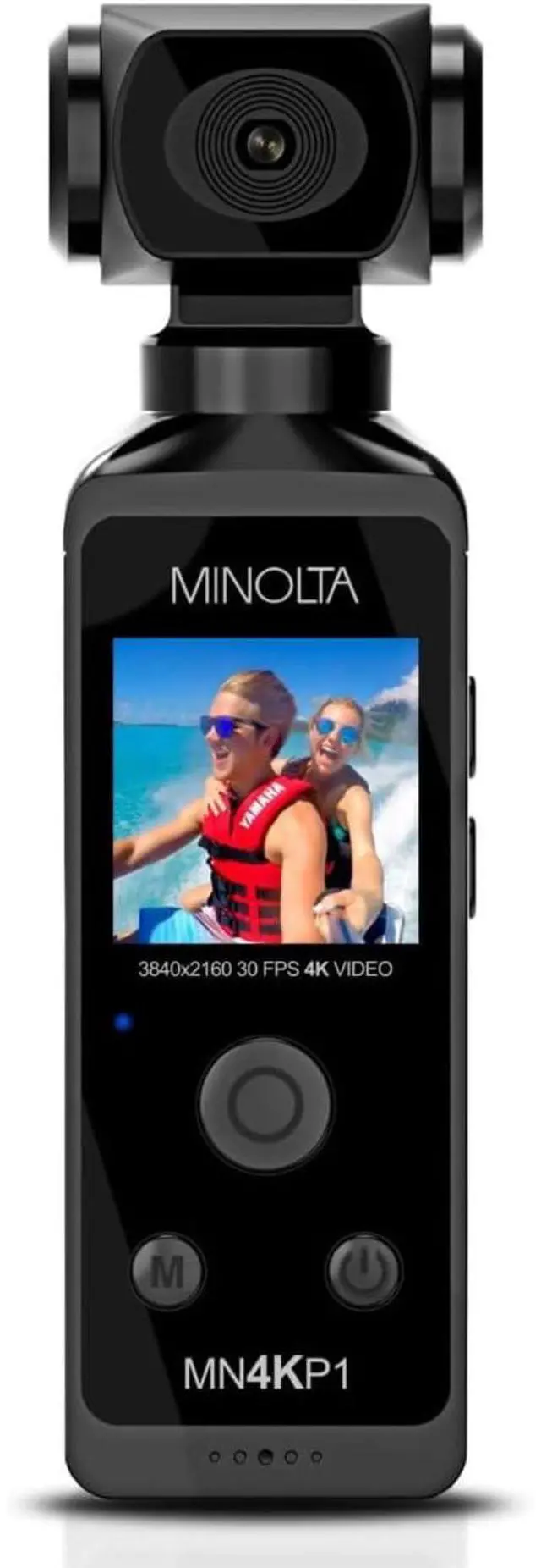Main image of MN4KP1 4K 16MP Waterproof Pocket Camcorder, WiFi Action Cam (Black) | Includes a carrying case and neck strap for comfortable viewing and easy transport
