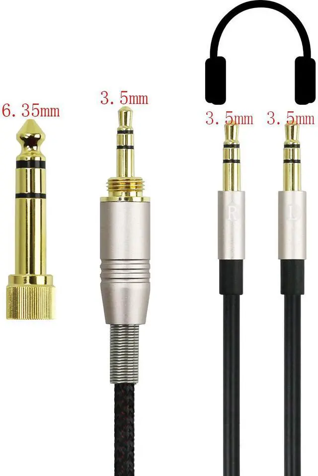 Alt view image 2 of 7 - Replacement Audio Upgrade Cable Compatible with Hifiman Sundara, Ananda, Arya, HE400SE, Edition XS, HE4XX Headphones 3.5mm/6.35mm to Dual 3.5mm end 1.2m/4ft