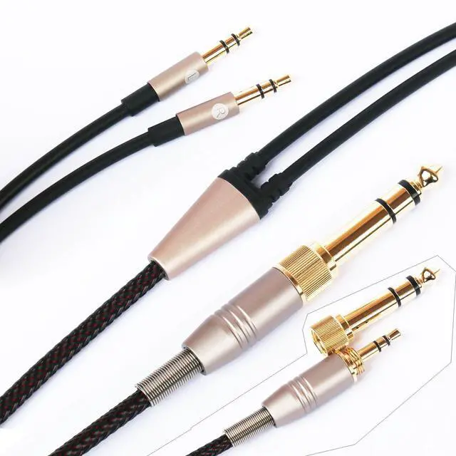 Alt view image 3 of 7 - Replacement Audio Upgrade Cable Compatible with Hifiman Sundara, Ananda, Arya, HE400SE, Edition XS, HE4XX Headphones 3.5mm/6.35mm to Dual 3.5mm end 1.2m/4ft