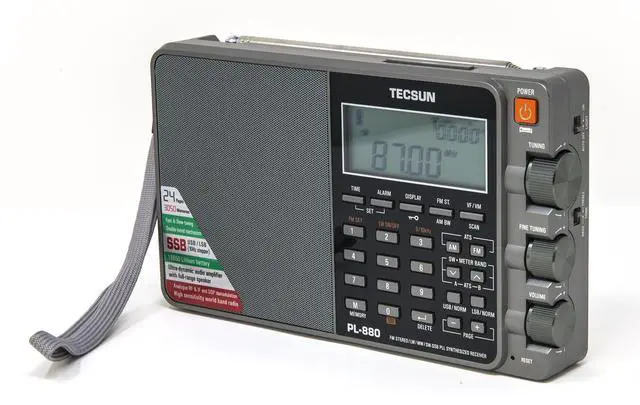 Alt view image 2 of 7 - PL880 Portable Digital PLL Dual Conversion AM/FM, Longwave & Shortwave Radio with SSB (Single Side Band) Reception, Color Silver
