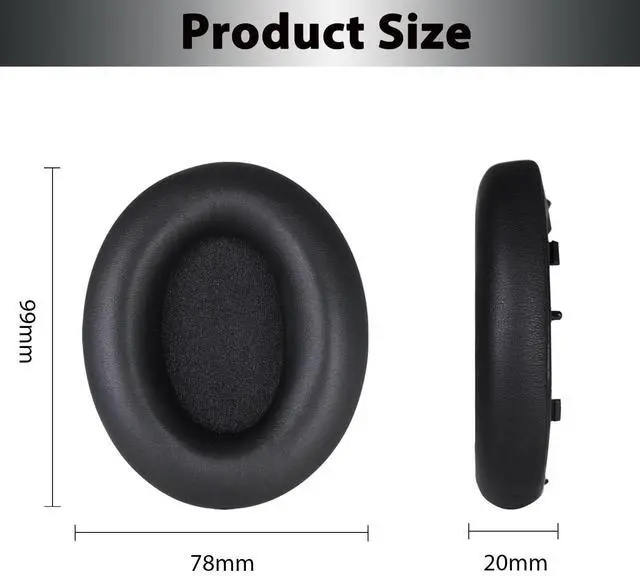Alt view image 5 of 7 - XM4 Replacement Ear Pads for Sony WH-1000XM4 Headphones - Black | Soft Protein Leather & High-Density Memory Foam Earpads for Sony WH1000XM4, Without Affecting Sensor