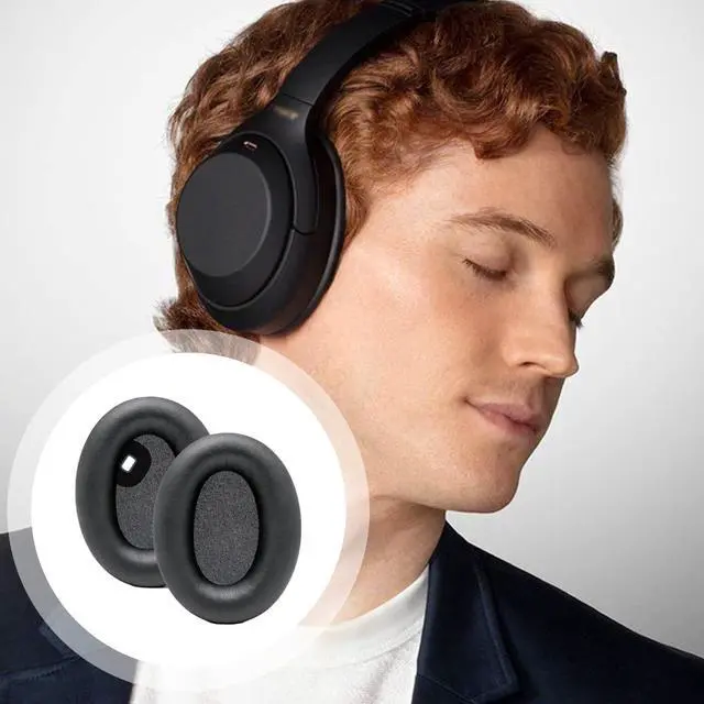 Alt view image 7 of 7 - XM4 Replacement Ear Pads for Sony WH-1000XM4 Headphones - Black | Soft Protein Leather & High-Density Memory Foam Earpads for Sony WH1000XM4, Without Affecting Sensor