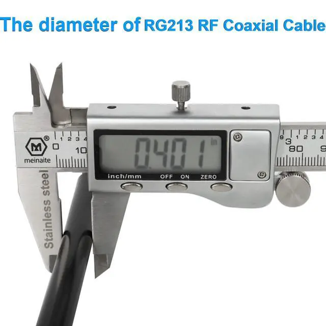 Alt view image 3 of 4 - 200FT RG213 Coaxial Cable, 50 Ohm, Bare Copper, Low-Attenuation, Heavy Duty, Outdoor Indoor, AWG 7, BCS, for High-Frequency Applications, Black