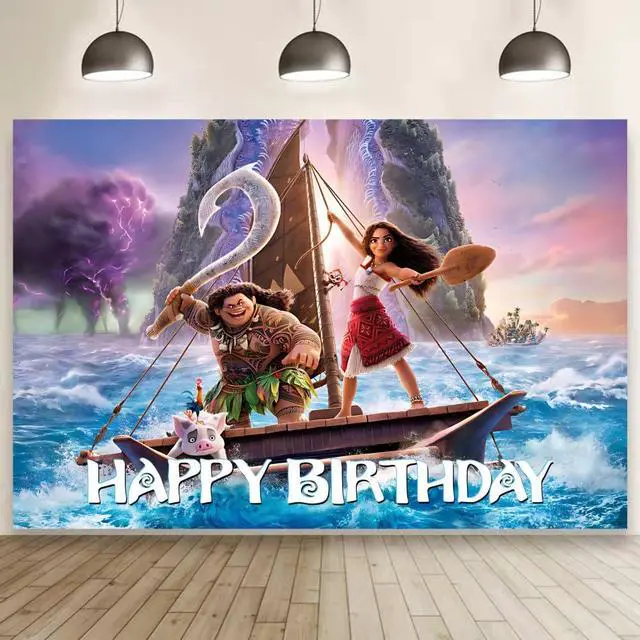 Main image of Wall Decor Backdrop for Moanana Birthday Decorations, Birthday Banner for Party Supplies (5x3ft)