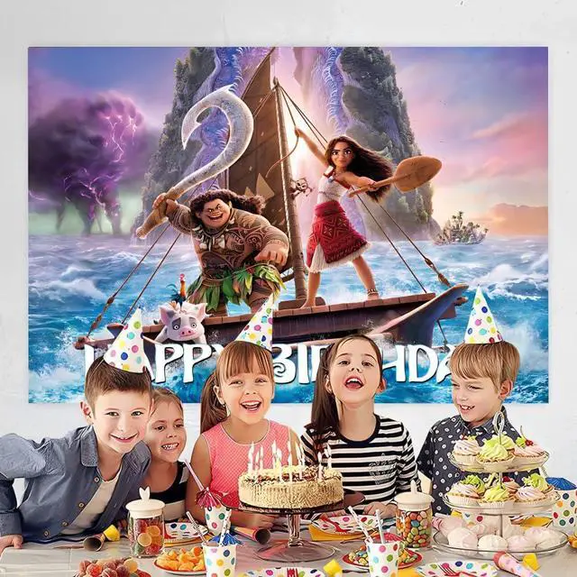 Alt view image 2 of 2 - Wall Decor Backdrop for Moanana Birthday Decorations, Birthday Banner for Party Supplies (5x3ft)
