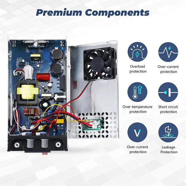 Alt view image 4 of 7 - AC to DC Converter 48V DC Power Supply Adjustable 0-48V 0-12.5A SMPS Max 600W Switching Power Supply for Led Strip, Motor Pump, CCTV, 3D Printer, Lab Computer