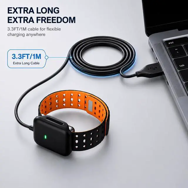 Alt view image 4 of 7 - Charger Compatible with Whoop 5.0 One, Peak, Life/Whoop MG Basic Charger, 3.3 Ft/1m USB-A Portable Charging Cable for Whoop 5.0/MG, Not Compatible with WHOOP4.0
