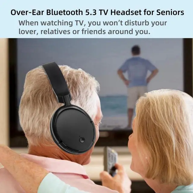 Alt view image 4 of 7 - Wireless Headphones for TV, Bluetooth5.3 Over Ear Headphone with RM Radio Function, Lightweight Wireless TV Headset for Seniors, 30Hrs Playtime, No Audio Delay Blutooth Headsets for TV,Phone,Computer