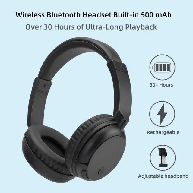 Alt view image 7 of 7 - Wireless Headphones for TV, Bluetooth5.3 Over Ear Headphone with RM Radio Function, Lightweight Wireless TV Headset for Seniors, 30Hrs Playtime, No Audio Delay Blutooth Headsets for TV,Phone,Computer