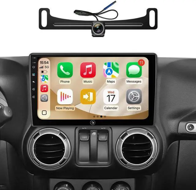 Main image of QLED Linux Stereo for Jeep Wrangler JK Dodge Ram 07-18 CarPlay Auto | Fits Ram 09-12, 3-Sec Fast Boot Linux, Sunlight QLED for Open-Top Driving, 1080P Backup Cam, Retains SWC, Plug & Play