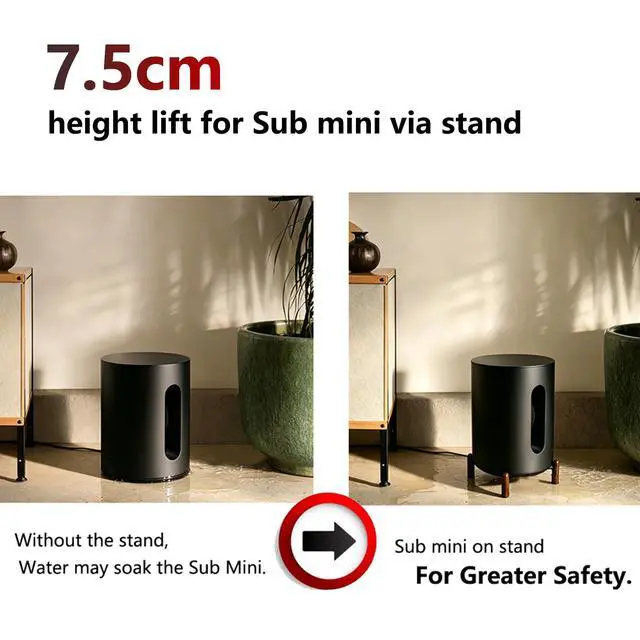 Alt view image 7 of 7 - Black Walnut Stand for Sonos Sub Mini (Black Walnut)