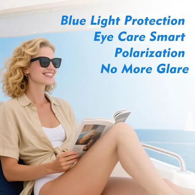 Alt view image 7 of 7 - Al Smart Glasses for Women and Men, Smart Glasses with Camera and Bluetooth, Real-Time Translation Glasses with Speakers, 8MP HD Recording Glasses, Open-Ear Smart Sunglasses for Travel, Work, Driving