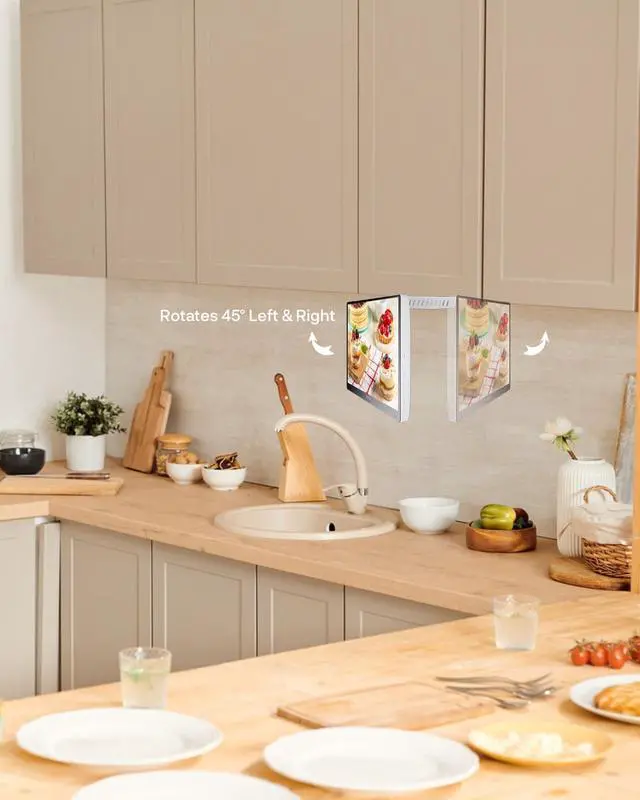 Alt view image 6 of 7 - 15.6" Under Cabinet Kitchen TV, Non-Smart 1080P FHD Small TV, Foldable with 90° Rotation, 178° Wide Viewing Angle, 12V Compatible for RV & Camper, HDMI USB RF Ports