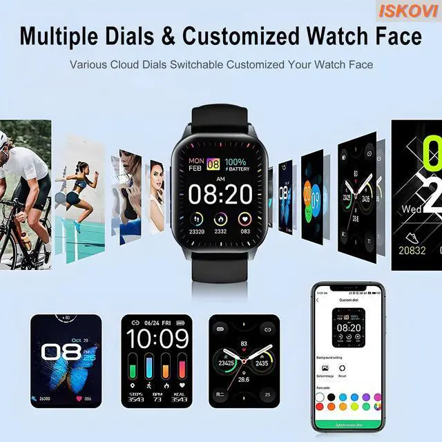 Alt view image 4 of 7 - Smart Watch for Men,smart Watches for Women,Fitness Tracker with Message Call Function,120+ Sport Modes, IP68 Waterproof,24 Hours Heart Rate/Sleep Monitor,for Android/iOS