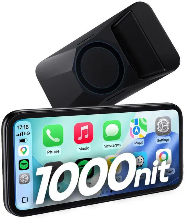 Main image of Mini 6.9 CarPlay Screen for Car,Equal-Bezel Rounded Display,1000-nit Brightness,Portable 60fps Wireless Apple Carplay,Compatible with MagSafe Magnetic Mounts,Display-Only BT Mode
