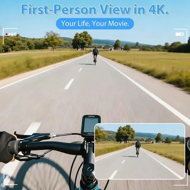 Alt view image 4 of 7 - AI Cycling Camera Glasses with 4K Video & 32MP Photo, Polarized UV400 Smart Sunglasses with Camera, EIS Stabilization, IP66 Waterproof Bluetooth Glasses for Men Women Biking Running Baseball