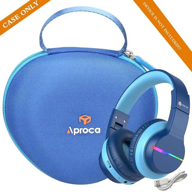 Alt view image 5 of 7 - Case Compatible with iClever BTH12 / HS19 / BTH26 Kids Bluetooth Headphones, Portable Storage Headphones Bag for Accessories -Blue (Case Only)