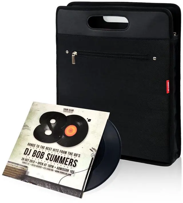 Main image of Vinyl Record Travel Carrying Bag,LP Records Durable Vinyl Albums Case For Most 7" 10" 12" LP