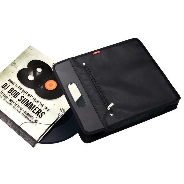 Alt view image 3 of 7 - Vinyl Record Travel Carrying Bag,LP Records Durable Vinyl Albums Case For Most 7" 10" 12" LP