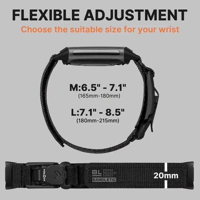 Alt view image 6 of 7 - Fidlock Magnetic Watch Band Compatible with Fitbit Charge 6/5 | Fidlock Magnetic Buckle Snaps On/Off in One Second, Skin-friendly All-day Wear at Work or Gym, for Charge 6/5 Fitness Tracker