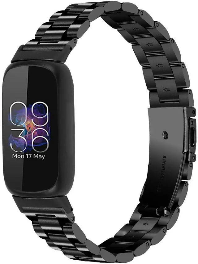 Main image of Stainless Steel Band Compatible with Fitbit Inspire 3, Adjustable Metal Watch Bands BraceletsWristband Replacement for Women Men(Black)